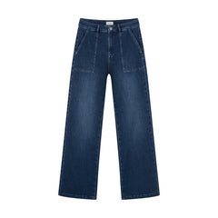 Dew Flared Worker Jeans Medium Blue