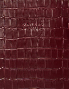 Blair Bag Dark Cherry Croco Print Leather
