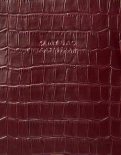 Blair Bag Dark Cherry Croco Print Leather