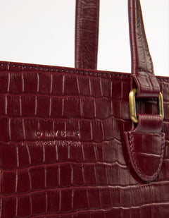 Blair Bag Dark Cherry Croco Print Leather