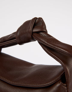 Coco Croissant Bag Soft Grain Leather Chocolate Brown