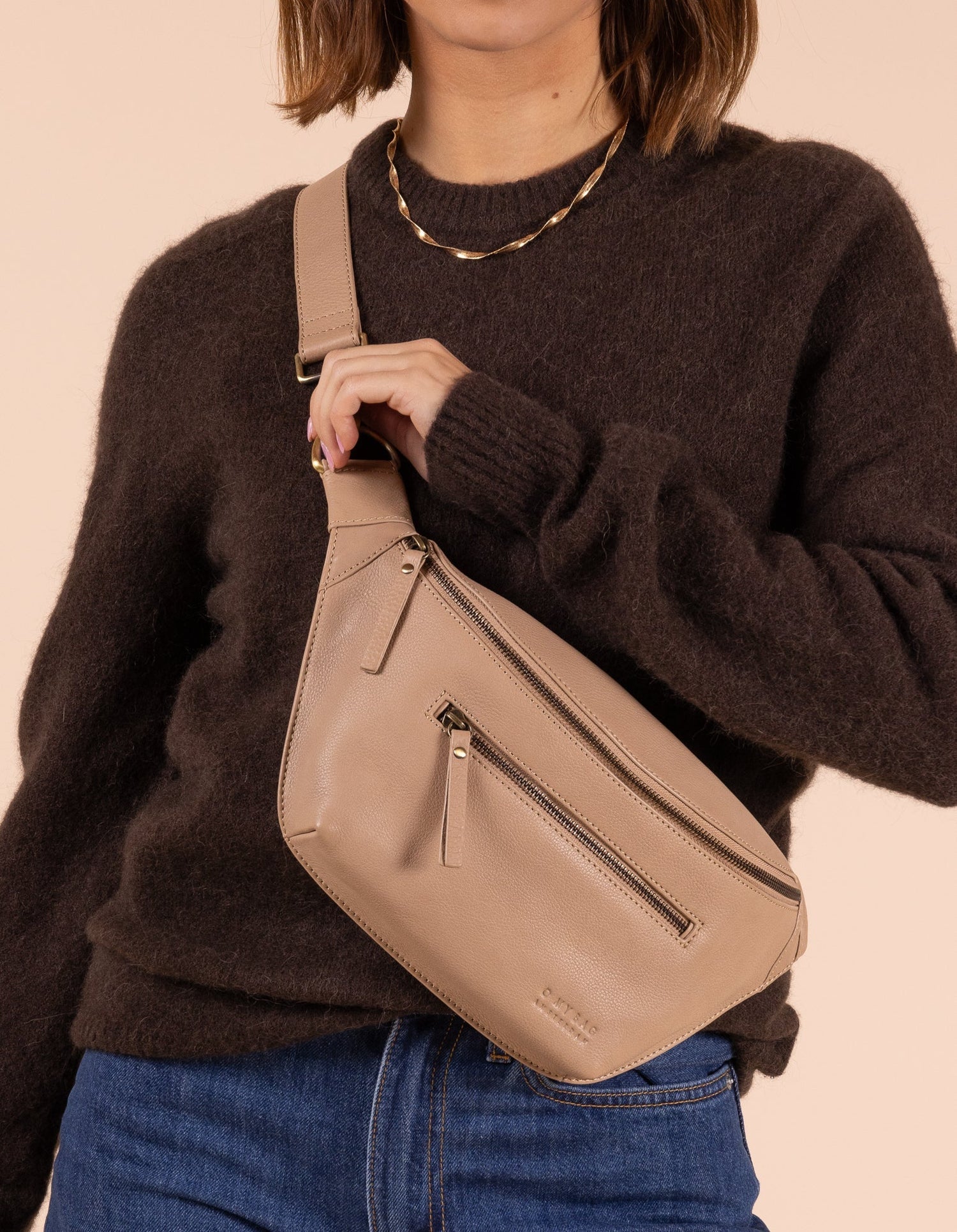 Drew Bum Bag Soft Grain Leather Sand