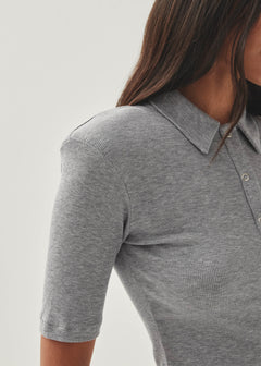 Maghery Collar T-Shirt Grey Melange