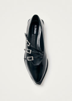 Jive Onix Black Leather Ballet Flats