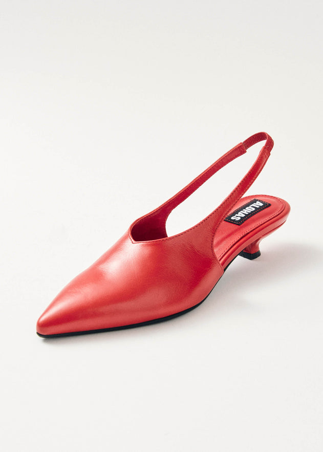 Eros Leather Pumps Red