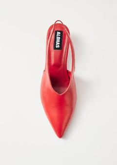 Eros Leather Pumps Red