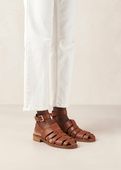 Perry Leather Sandals Brown