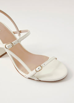 Elyn Leather Sandals Cream White