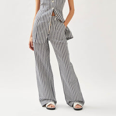Suzette Trousers Stripes Blue And White