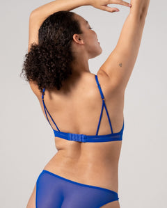 Mesh Triangle Bralette Electric Blue