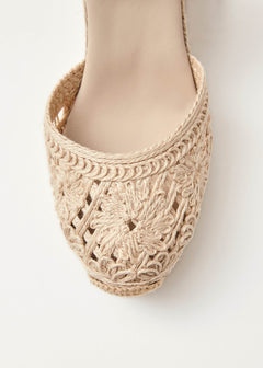 Cordelia Crochet Espadrilles Cream