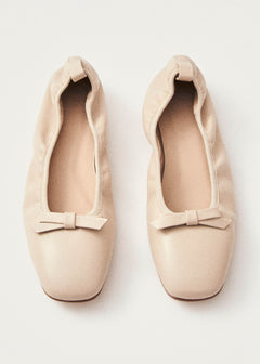 Freya Cream Leather Ballet Flats