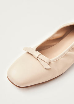 Freya Cream Leather Ballet Flats