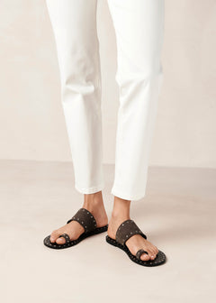 Riley Leather Sandals Grey