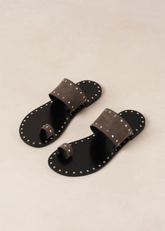 Riley Leather Sandals Grey