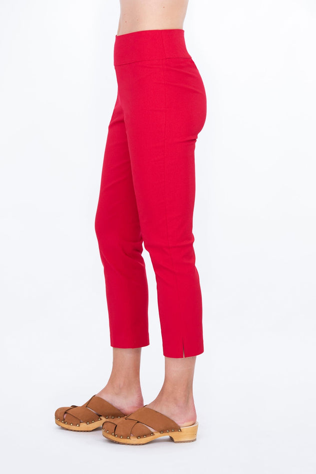 Eeva Slit Capri Trousers Red