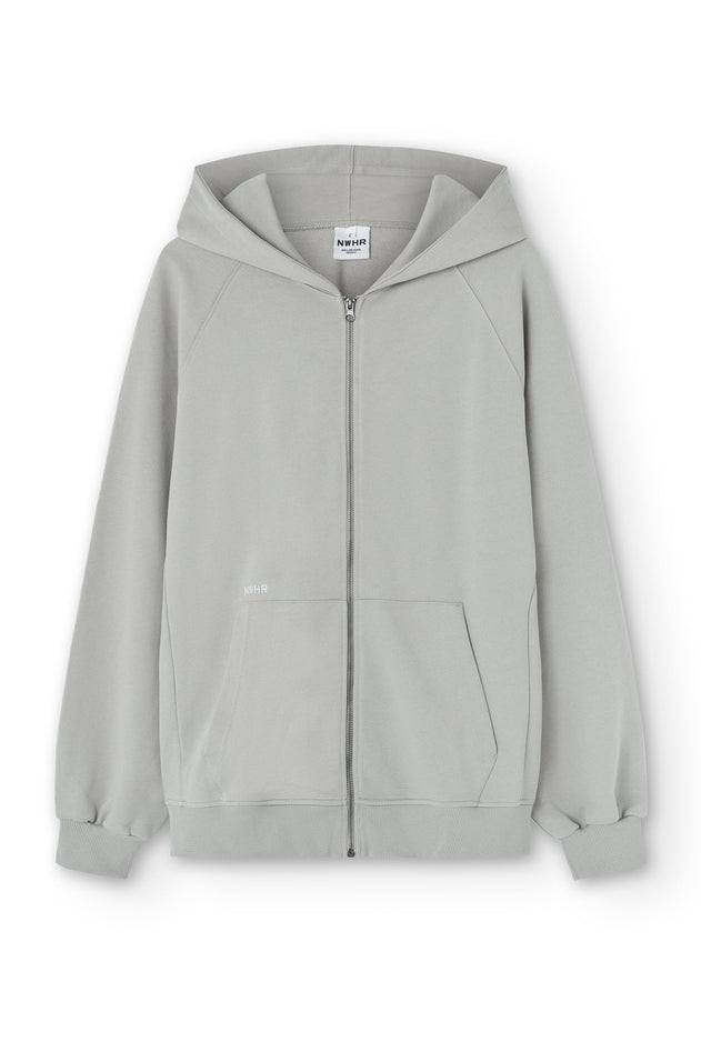 Zipper Essential Hoodie Grey