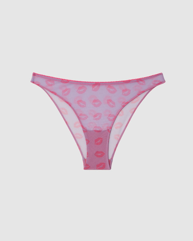 Mesh Bikini Briefs Electric Lilac/Neon Pink