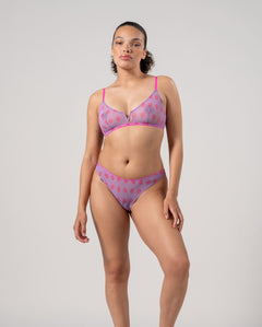 Mesh Bikini Briefs Electric Lilac/Neon Pink