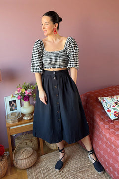 Button Skirt Black