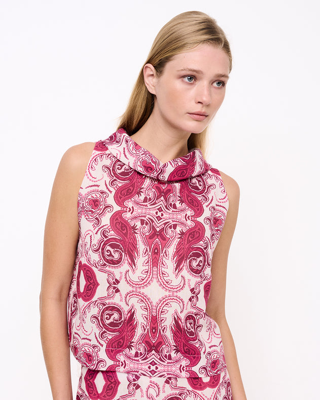 Penelope Print Top Pink