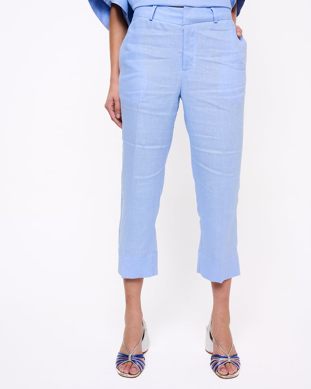Cropped Trousers Sky Blue
