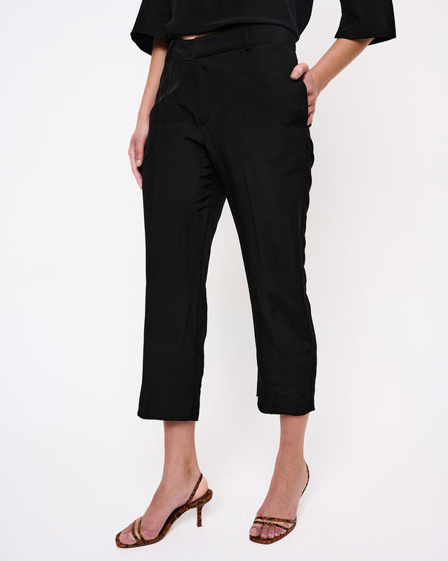 Cropped Trousers Black