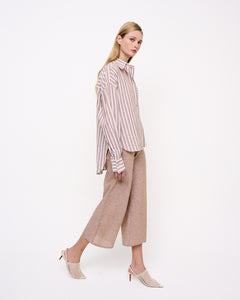 Puro Flared Cropped Trousers Beige