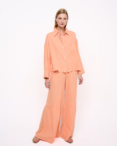 Oversize Shirt With Wide Cuff Peach
