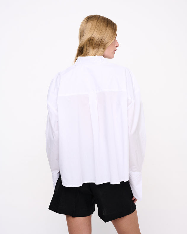 Oversize Shirt With Wide Cuff White