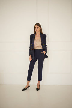 Cigarette Pants Navy Blue