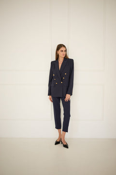 Cigarette Pants Navy Blue