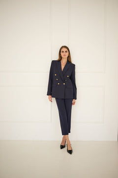 Cigarette Pants Navy Blue