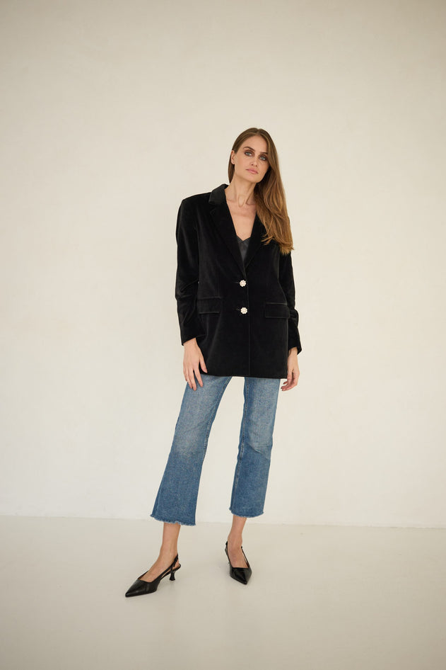 Maddison Black Velvet Blazer