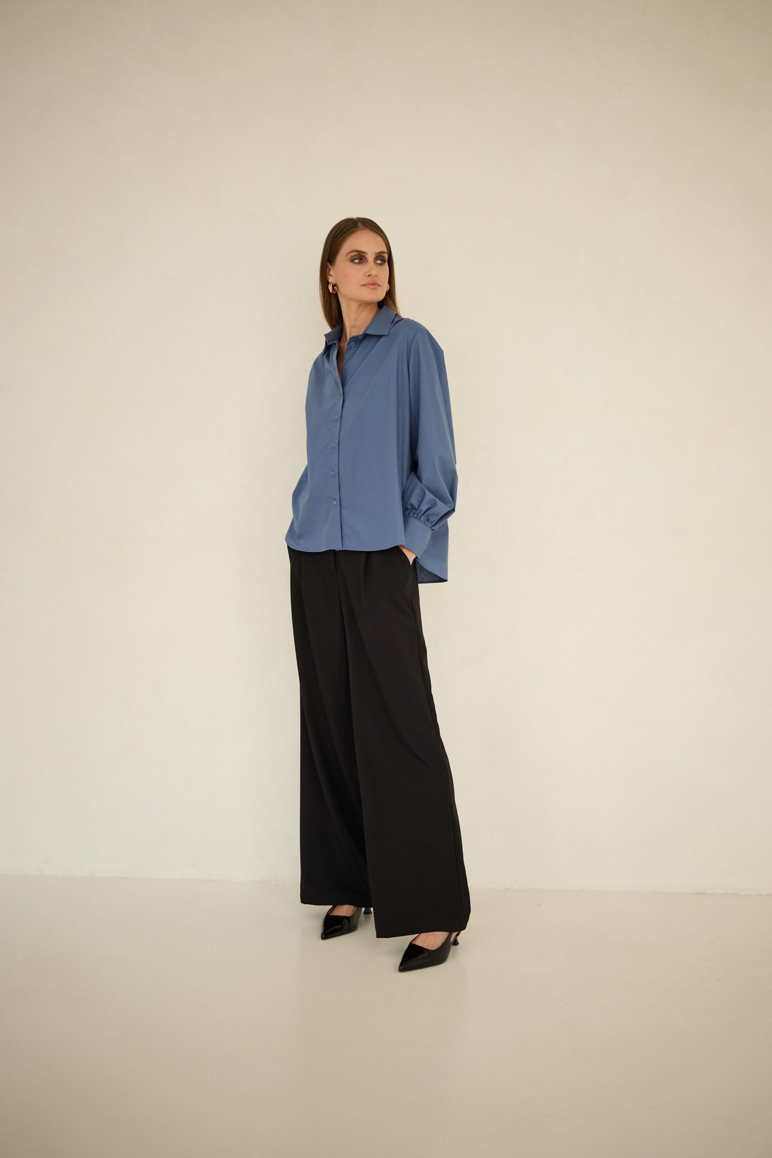 Noel Button-up Shirt Blue