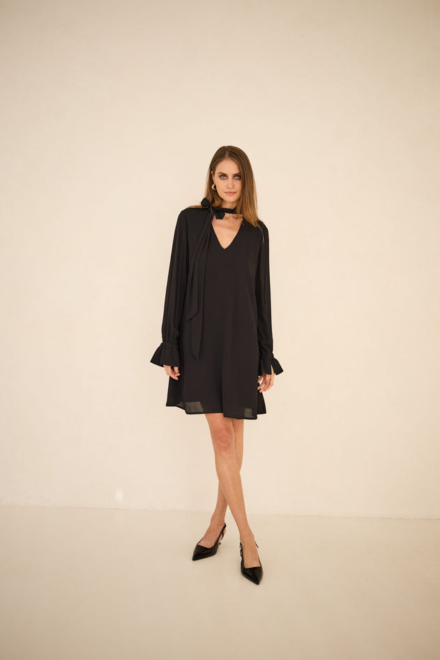 Dress With a Sash Black