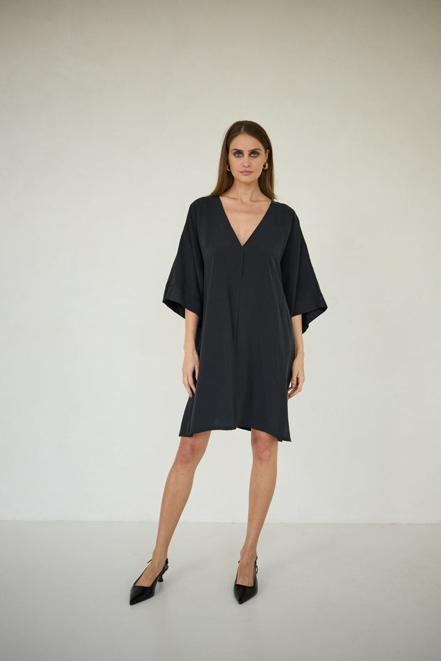 Thilde Kimono Dress Black