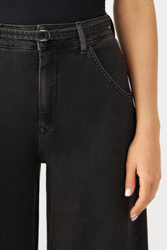 Blink Wide Cropped Jeans Black Denim