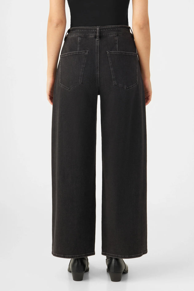 Blink Wide Cropped Jeans Black Denim