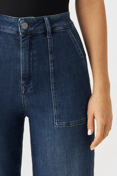 Dew Flared Worker Jeans Medium Blue