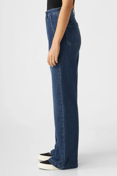 Dew Flared Worker Jeans Medium Blue