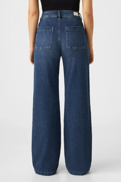 Dew Flared Worker Jeans Medium Blue