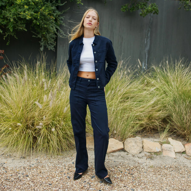 Dew Flared Worker Jeans Nightsky Navy