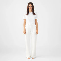 Dew Flared Worker Jeans White Denim