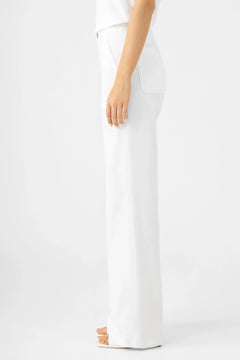 Dew Flared Worker Jeans White Denim