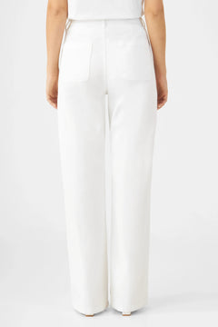 Dew Flared Worker Jeans White Denim