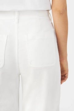Dew Flared Worker Jeans White Denim
