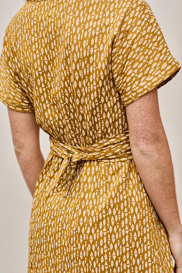 Frida Dress Ethnic Mustard