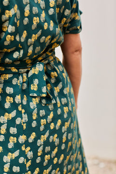 Frida Dress Green Blue Print