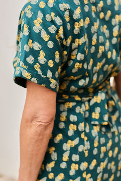 Frida Dress Green Blue Print